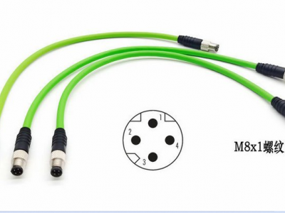 M8-4针以太网连接器 双头预制电缆D编码 绿色网线图4