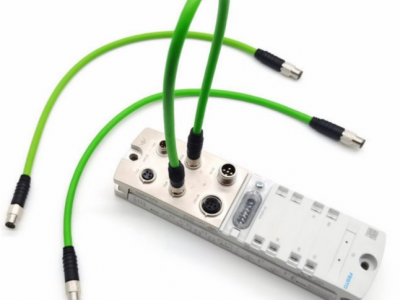 M8-4针以太网连接器 双头预制电缆D编码 绿色网线图5