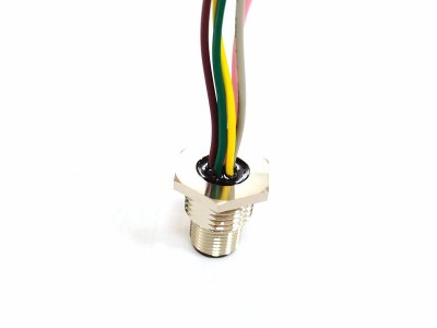 M12航空插座针型焊板式带线圆形连接器图2