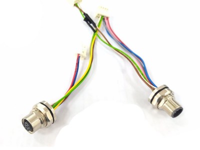 M12航空插座针型焊板式带线圆形连接器图4