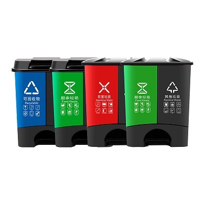 贵州赫章县脚踏式40L双胞胎型分类垃圾桶图3