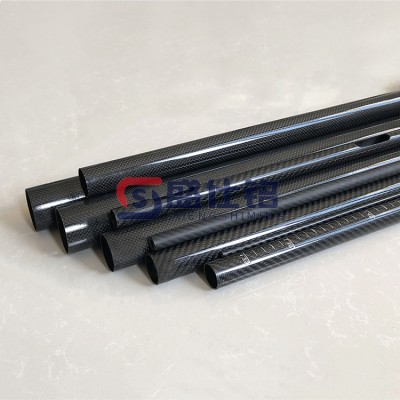 3K碳纤维管 精密斜纹亮光管 碳纤维管材加工图3