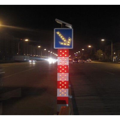 路口太阳能警示柱 靠右行驶警示柱 交通安全设施厂家图3