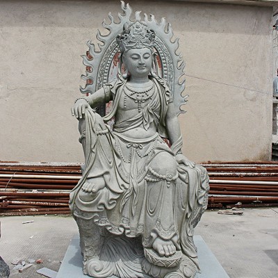 石雕三十三观音佛像 青石关公韦陀菩萨 寺庙石雕观音像佛像汉白玉惠安图2