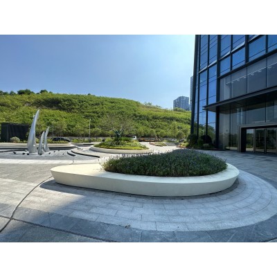 户外水泥花箱坐凳现场浇筑水磨石坐凳公园广场休闲区图2