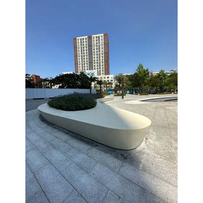 户外水泥花箱坐凳现场浇筑水磨石坐凳公园广场休闲区图4