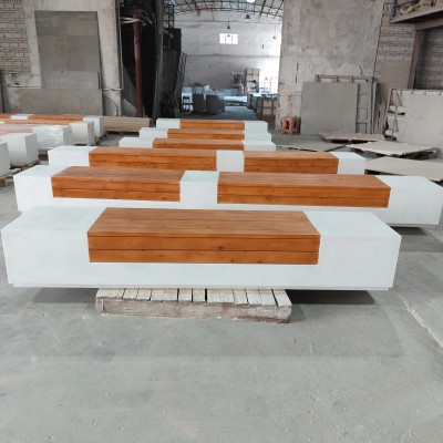 新型水磨石坐凳 浇筑预制水泥坐凳 户外公园休闲长椅图2