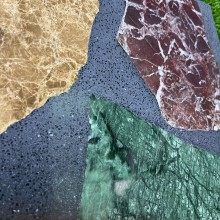 马赛克水磨石 天然大理石骨料拼花 厂家定制水磨石地面砖