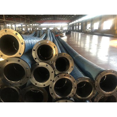 海洋用大口径吸水排污胶管8寸碳钢法兰钢丝骨架管图2