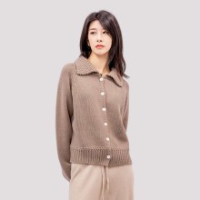 温碧霞代言IRENENA服装品牌全羊毛翻领毛衣长袖单排扣