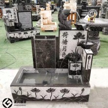 青石石雕水槽流水鱼缸石盆组合水景摆件庭院石头喷泉流