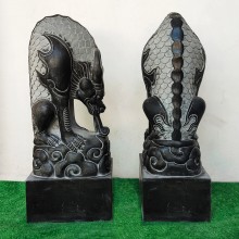 石雕吸水兽家用看门天然青石庭院吸金兽石雕摆件