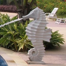 喷水海马石雕公园水景造景海马雕塑摆件