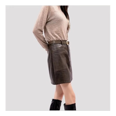 温碧霞代言IRENENA服装品牌时尚显瘦半身裙百搭高腰短皮裙图3