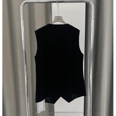 温碧霞自创IRENENA服装亚麻上衣时尚休闲单排扣马甲图3