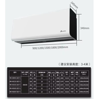 北京西奥多Theodoor商场风幕机/超市电加热空气幕/机场风帘机/地铁门头RM-4015S-3D/Y-1 RM-4018S-3D/Y-1 RM-4020S-3D/Y-1图4