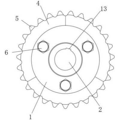 板式喂料机分体式头尾轮结构的制作方法图2