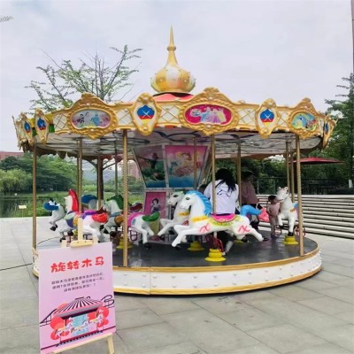 新型豪华款12座旋转木马出租暖场互动真人娃娃机儿童游乐设备直供图2