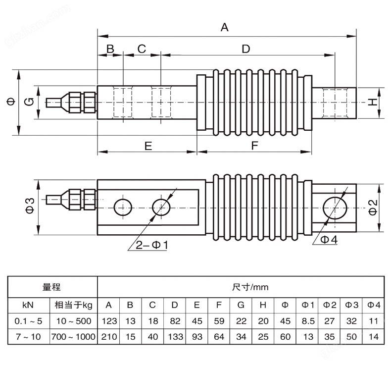 NTJH-8波纹管称重传感器 荷重测力重量