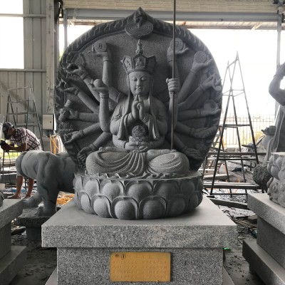 安徽九华山石雕地藏菩萨 寺庙大型石雕地藏王佛像定制 光头地藏比丘像图4