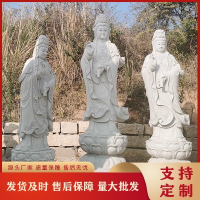 露天大型石雕观音菩萨 603花岗岩石雕滴水观音 寺庙荷花池流水摆件图2