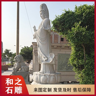 福建石雕佛像厂供应 各种造型石雕观音坐莲雕刻图 专注佛像雕刻20年图3