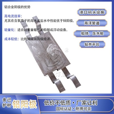 葫芦岛铝合金牺牲阳极生产厂家 闸门铝牺牲阳极35kg图4