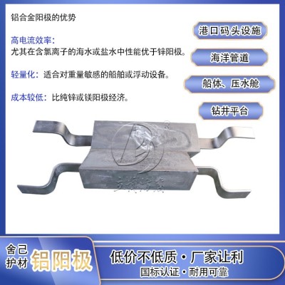 葫芦岛铝合金牺牲阳极生产厂家 闸门铝牺牲阳极35kg图2
