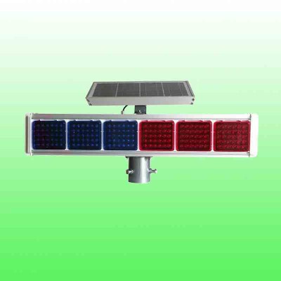 嘉峪关太阳能六灯爆闪灯 红蓝爆闪警示灯 交通设施厂家图2