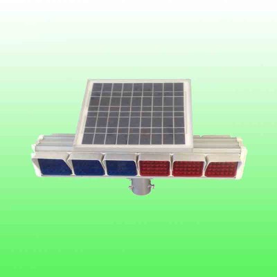 嘉峪关太阳能六灯爆闪灯 红蓝爆闪警示灯 交通设施厂家图3