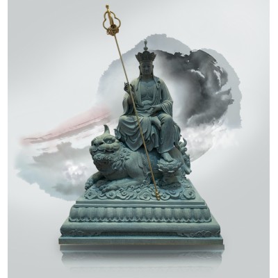 定做一尊石雕地藏菩萨 骑谛听石雕地藏王佛像 比丘相石头刻光头地藏像图4