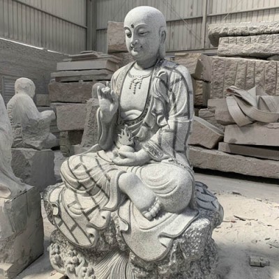 惠安石雕佛像厂定做汉白玉地藏王佛像 九华山石头刻地藏 骑谛听石雕地藏坐像图5