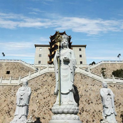 惠安石雕佛像厂定做汉白玉地藏王佛像 九华山石头刻地藏 骑谛听石雕地藏坐像图6