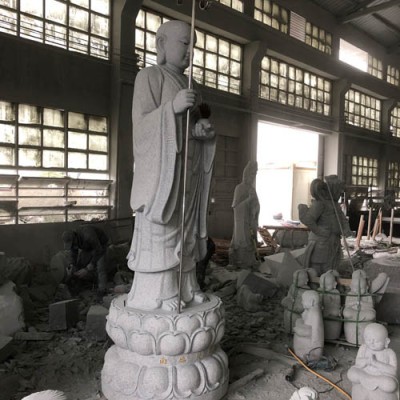 惠安石雕佛像厂定做汉白玉地藏王佛像 九华山石头刻地藏 骑谛听石雕地藏坐像图2