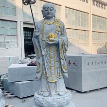 惠安石雕佛像厂定做汉白玉地藏王佛像 九华山石头刻地藏 骑谛听石雕地藏坐像