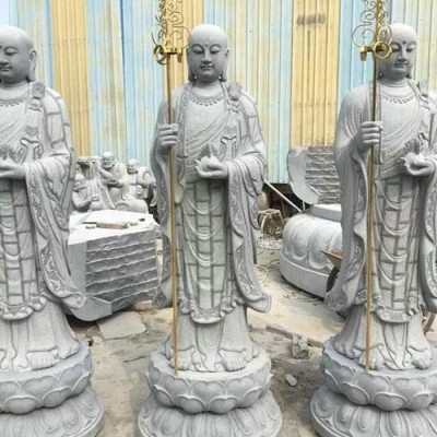 惠安石雕佛像厂定做汉白玉地藏王佛像 九华山石头刻地藏 骑谛听石雕地藏坐像图7