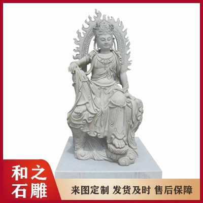 大型石雕观音菩萨定做 3米5米6米花岗岩石材雕刻观音 圆雕手工雕刻图6