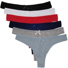 现货外贸女士丁字裤 螺纹棉性感时尚低腰内裤女 跨境temu批发货源