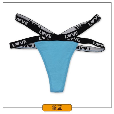 欧美跨境外贸女士内裤 字母弹力带腰头性感情趣女式丁字裤Panties图2