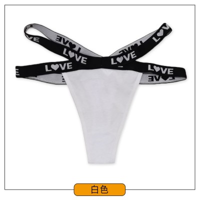 欧美跨境外贸女士内裤 字母弹力带腰头性感情趣女式丁字裤Panties图3