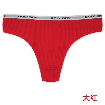 云梦妮外贸女式丁字裤 螺纹字母内裤亚马逊wish跨境货源厂家批发图3