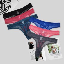 外贸跨境女士内裤Panties 少女性感情趣蕾丝透明镂空女士丁字裤