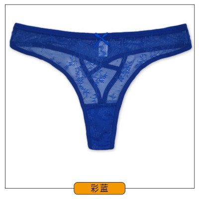 外贸跨境女士内裤Panties 少女性感情趣蕾丝透明镂空女士丁字裤图2