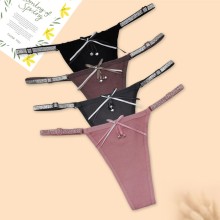 云梦妮女式内裤螺纹棉丁字裤外贸亚马逊eBay货源内裤厂家现货批发