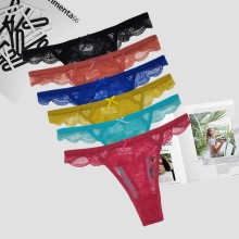 跨境希音新款丁字裤性感蕾丝镂空低腰女士内裤云梦妮内裤